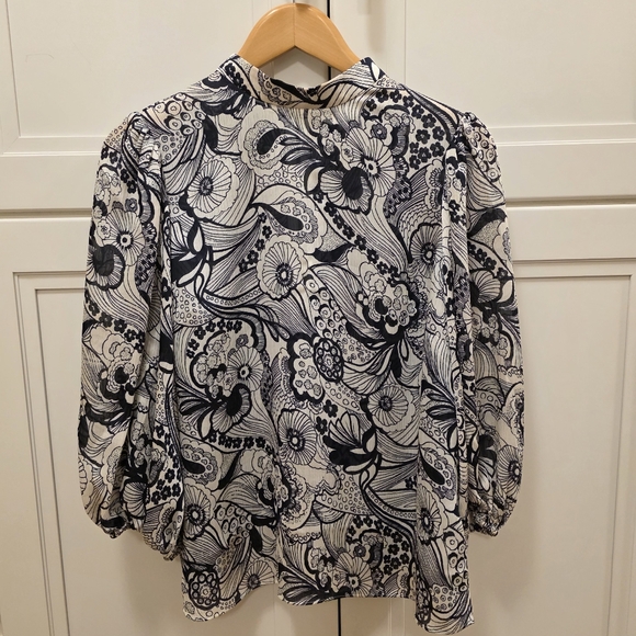 Ted Baker Johsiie Stand Collar Balloon Sleeve Top - Picture 2 of 15